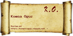 Komsa Oguz névjegykártya